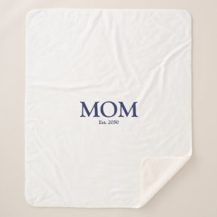 Couverture Sherpa Maman marine bleu blanc coutume date établie migno
