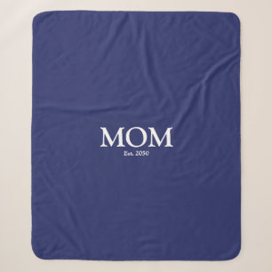 Couverture Sherpa Maman marine bleu blanc personnalisé date de test