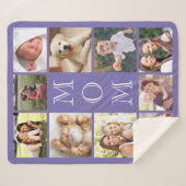 Couverture Sherpa Maman Photo Collage Purple (Devant (Horizontal))