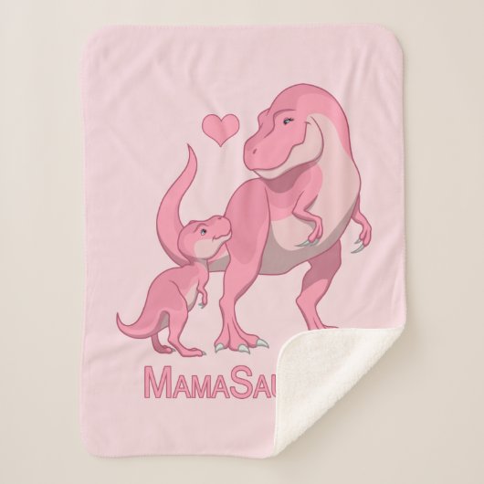 Couverture Sherpa MamaSaurus T-Rex et dinosaures de bébé (Devant)