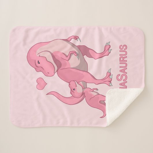 Couverture Sherpa MamaSaurus T-Rex et dinosaures de bébé (Devant (Horizontal))