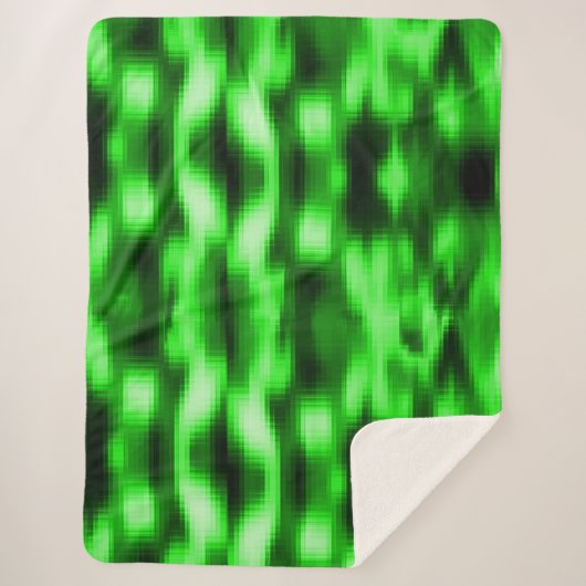 Couverture Sherpa Manchado verde e preto estilo pastilhas de vidro (Devant)