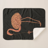 Couverture Sherpa Manchette de Flamant rose Brainingo| cadeau pour a (Devant (Horizontal))