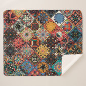 Couverture Sherpa Mandala à fleurs ethniques sans couture motif. M c (Devant (Horizontal))