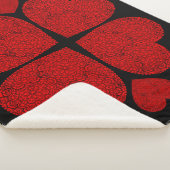 Couverture Sherpa Mandala Cœur Rouge (3/4)