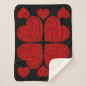 Couverture Sherpa Mandala Cœur Rouge (Devant)