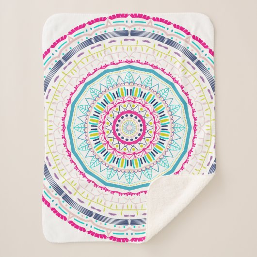 Couverture Sherpa mandala coloré (Devant)
