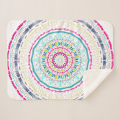 Couverture Sherpa mandala coloré (Devant (Horizontal))