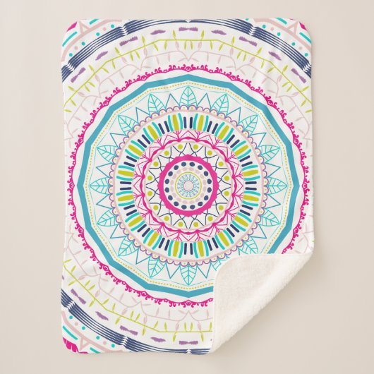 Couverture Sherpa mandala coloré (Devant)