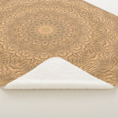 Couverture Sherpa Mandala d'or. "Sable doré". (3/4)