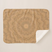 Couverture Sherpa Mandala d'or. "Sable doré". (Devant (Horizontal))