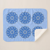 Couverture Sherpa Mandala en bleu (Devant (Horizontal))