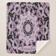 Mandala floral noir et lavande personnalisée