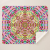 Couverture Sherpa Mandala Flower : Design artistique (Devant (Horizontal))