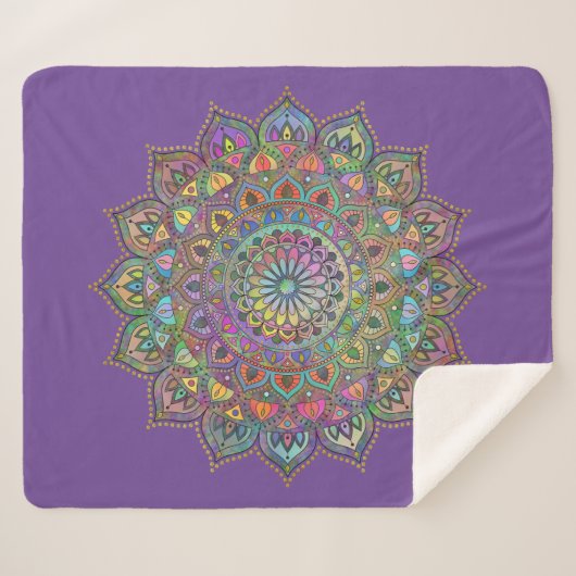 Couverture Sherpa Mandala Inde Style 1 (Devant (Horizontal))