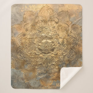 Couverture Sherpa Mandala personnalisées Embossées   Élégant cadeau 