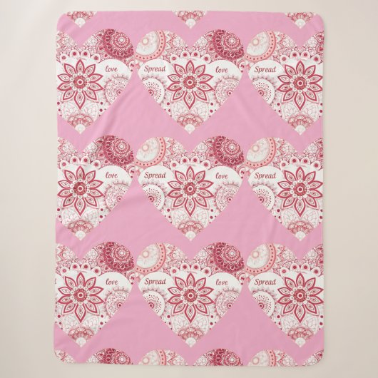 Couverture Sherpa Mandala romantique de la Saint-Valentin  (Devant)