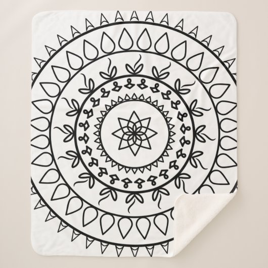 Couverture Sherpa Mandala tatala cercle spirituel (Devant)