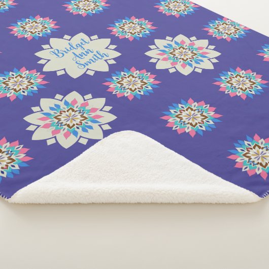Couverture Sherpa Mandala Violet 60 x 80 (3/4)