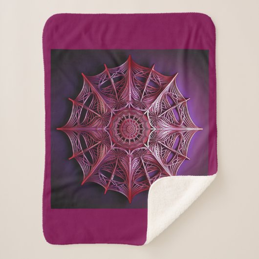 Couverture Sherpa Mandelbrot à trame rose (Devant)