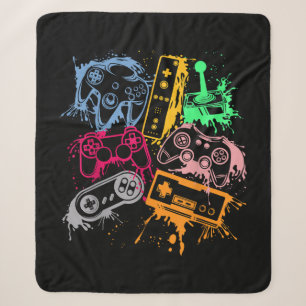 Couverture Sherpa Manettes de console de jeux vidéo rétro 80's 90's