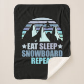 Couverture Sherpa Manger Sleep Snowboard Répéter (Devant)