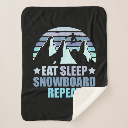 Couverture Sherpa Manger Sleep Snowboard Répéter (Devant)