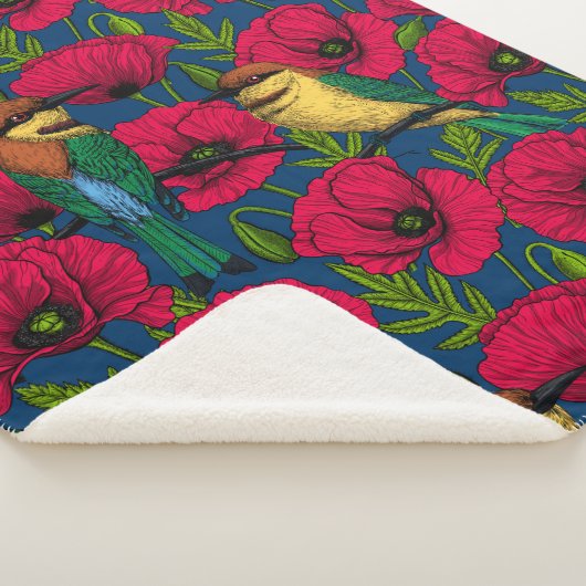 Couverture Sherpa Mangeurs d'abeilles et pavots (3/4)