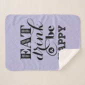 Couverture Sherpa Mangez, boisson et soyez heureux (Devant (Horizontal))