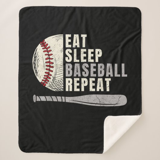 Couverture Sherpa Mangez Sleep Baseball Répéter Funny Baseball Playe (Devant)