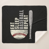 Couverture Sherpa Mangez Sleep Baseball Répéter Funny Baseball Playe (Devant (Horizontal))
