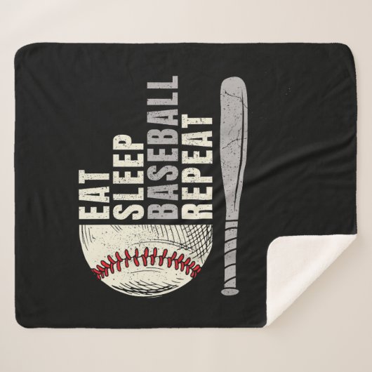 Couverture Sherpa Mangez Sleep Baseball Répéter Funny Baseball Playe (Devant (Horizontal))