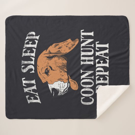 Couverture Sherpa Mangez Sleep Coon Hunt Répéter mignon (Devant (Horizontal))