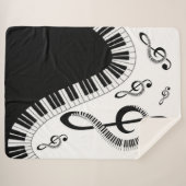 Couverture Sherpa Manta sherpa con piano y notas musicales (Devant (Horizontal))