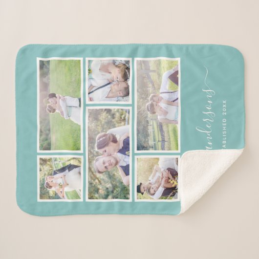 Couverture Sherpa Manuscrit Editable de collage de photo de la (Devant (Horizontal))