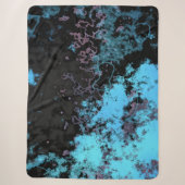 Couverture Sherpa Marbre bleu, gris et violet Abstrait (Devant)