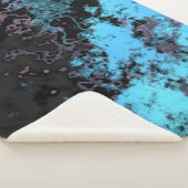 Couverture Sherpa Marbre bleu, gris et violet Abstrait (3/4)