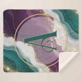 Couverture Sherpa Marbre doré pailleté de luxe (Devant (Horizontal))