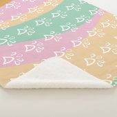 Couverture Sherpa Marbre Empreinte de patte rétro Super (3/4)