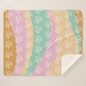 Couverture Sherpa Marbre Empreinte de patte rétro Super (Devant (Horizontal))