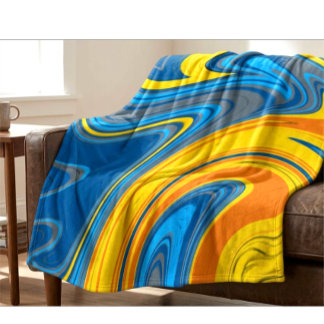 Couverture Sherpa Marbre Fluide Design Moderne Rencontre Océan et So
