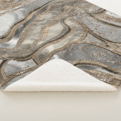 Couverture Sherpa Marbre liquide - perle et or (3/4)