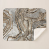 Couverture Sherpa Marbre liquide - perle et or (Devant (Horizontal))