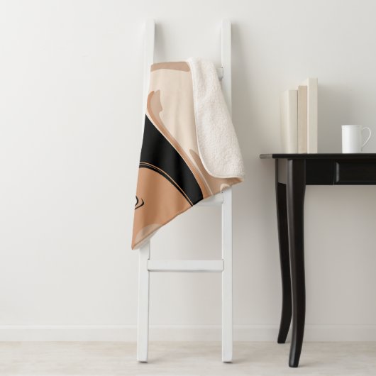 Couverture Sherpa Marbre noir et marbre tan Motif (En situation)