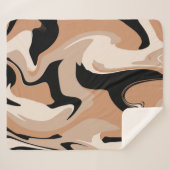 Couverture Sherpa Marbre noir et marbre tan Motif (Devant (Horizontal))