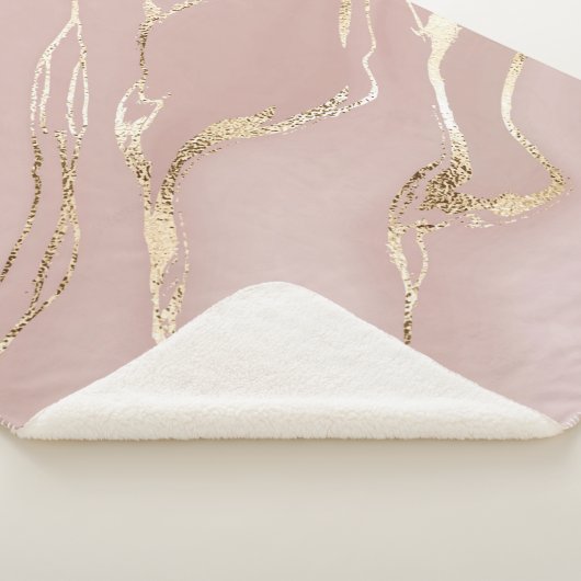 Couverture Sherpa Marbre rose aux veines dorées (3/4)