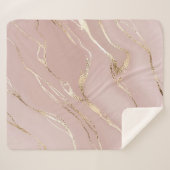 Couverture Sherpa Marbre rose aux veines dorées (Devant (Horizontal))