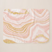 Couverture Sherpa Marbre rose et texture or (Devant (Horizontal))