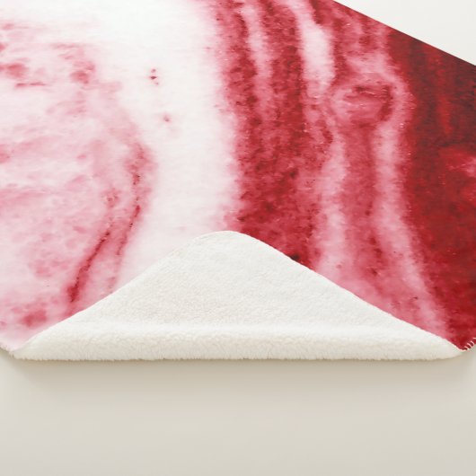 Couverture Sherpa Marbre rouge et blanc (3/4)