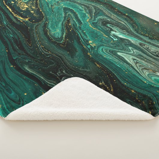 Couverture Sherpa Marbre vert : Abstrait Agate Ripple. (3/4)
